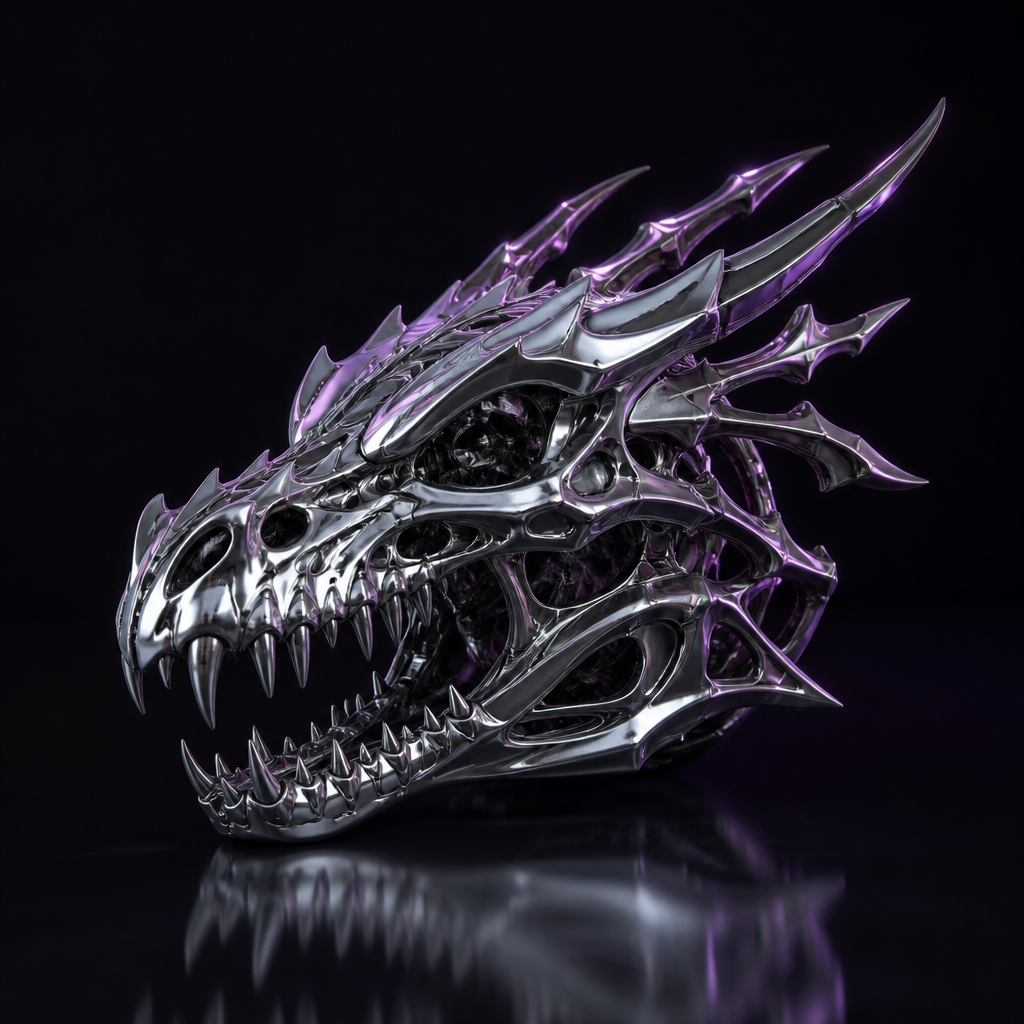 Dragon skull — AI 3D mesh example